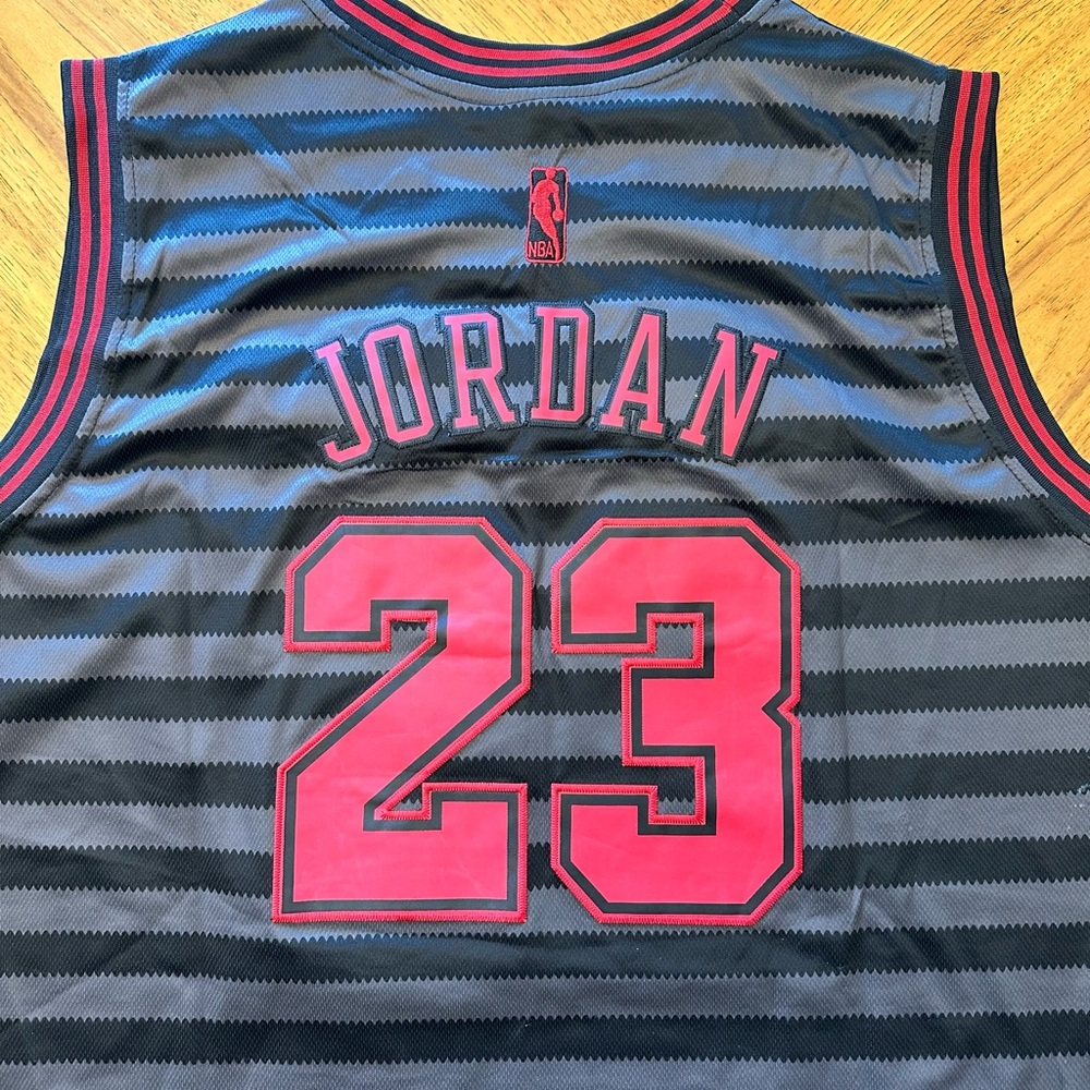 Adidas Michael Jordan Chicago Bulls Black Grey Red Jersey #23